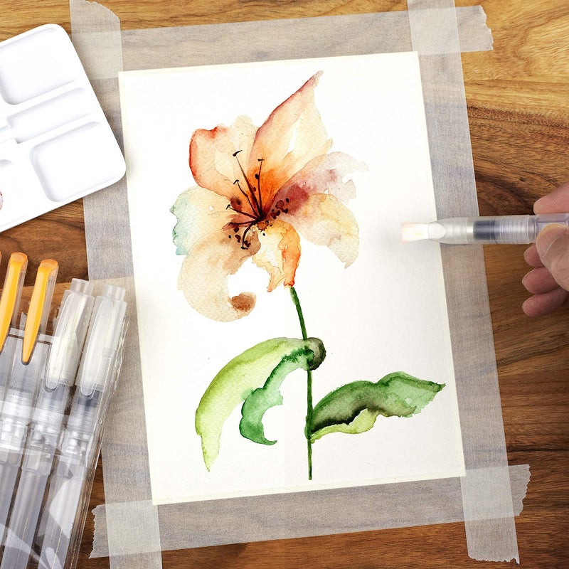 Chromatek AquaPens. Set of 6 Refillable Aqua Watercolor Brushes with Nylon Tips. Easy Water Brush Pens for Painting. Blending & Calligraphy. Includes Online Video Tutorials & Templates - Image 5